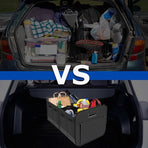 2-Pack - 3-Compartment Foldable Oxford Car Trunk Organizer, Waterproof Storage Bin for Vehicles and Under-Bed Use - Green