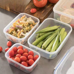 3-Pack Food-Grade PP Airtight Food Storage Containers, Microwave-Safe, Leak-Proof for Refrigerator, Fruit, and Meat—Rectangular