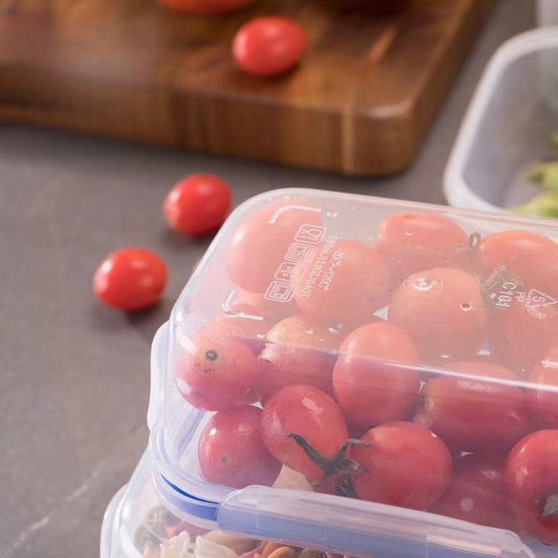 3-Pack Food-Grade PP Airtight Food Storage Containers, Microwave-Safe, Leak-Proof for Refrigerator, Fruit, and Meat—Rectangular