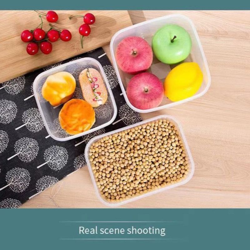 3-Pack Food-Grade PP Airtight Food Storage Containers, Microwave-Safe, Leak-Proof for Refrigerator, Fruit, and Meat—Rectangular