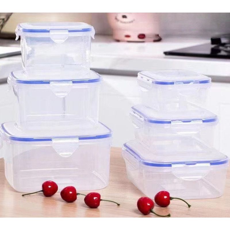 3-Pack Food-Grade PP Airtight Food Storage Containers, Microwave-Safe, Leak-Proof for Refrigerator, Fruit, and Meat—Rectangular