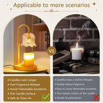 Lily of the Valley Candle Warmer Lamp with Dimmer Knob, Wooden Base Aroma Table Lamp for Bedroom Decor - Pink