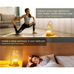 Lily of the Valley Candle Warmer Lamp with Dimmer Knob, Wooden Base Aroma Table Lamp for Bedroom Decor - Pink