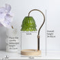 Timed Dimmable Candle Warmer Lamp, Wooden Base Adjustable Aroma Lamp, Candle Not Included—Green