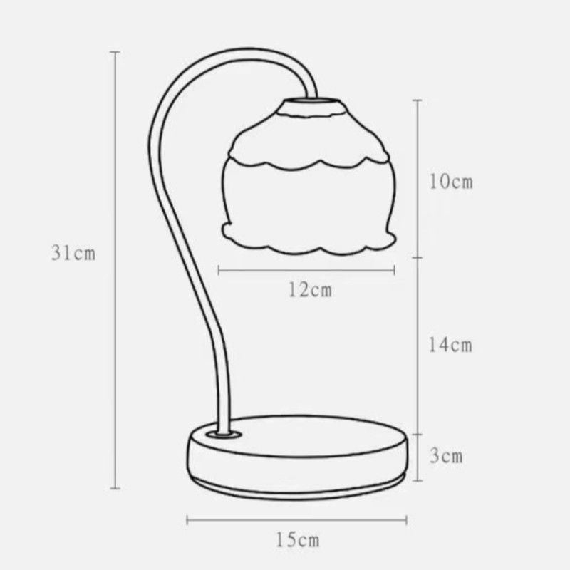 Lotus-Shaped Timed Dimmable Candle Warmer Lamp, Aroma Table Lamp, No Candle Included—Pink-Green
