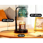 Adjustable Timed Dimmable Candle Warmer Lamp, Wooden Base Smokeless Aroma Table Lamp, Candle Not Included—Green
