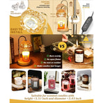 Adjustable Timed Dimmable Candle Warmer Lamp, Wooden Base Smokeless Aroma Table Lamp, Candle Not Included—Pink