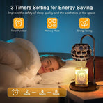 Adjustable Timed Dimmable Candle Warmer Lamp, Round Base Aroma Bedside Lamp, No Candle Included—Clear