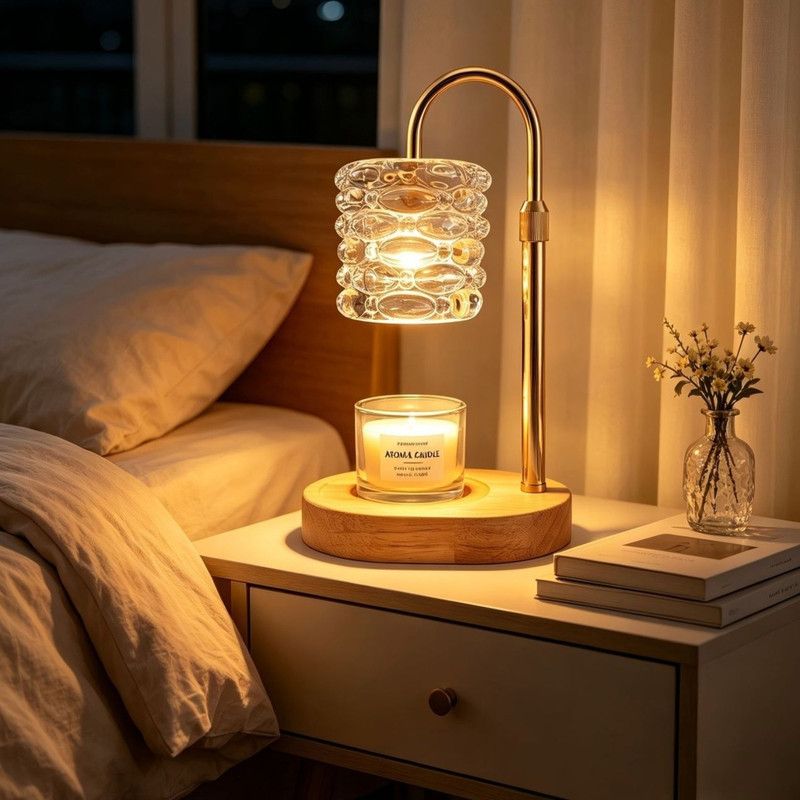 Textured Adjustable Timed Dimmable Candle Warmer Lamp, Aroma Table Lamp, Holiday Gift, No Candle Included