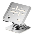 Laptop Stand, Thick Dual-Arm Height-Adjustable Cooling Riser, Compatible with Laptops Up to 17.3 Inches—Silver