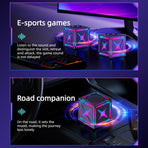 RGB Bluetooth 5.3 Speaker, Dual Speakers with 360° Surround Stereo Sound, FM Radio Included—Pink