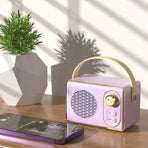 Retro Portable Bluetooth 5.0 Speaker, Mini 360° Surround Stereo Desktop Gift Audio Speaker - White