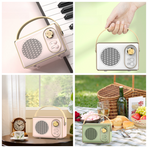 Retro Portable Bluetooth 5.0 Speaker, Mini 360° Surround Stereo Desktop Gift Audio Speaker - White