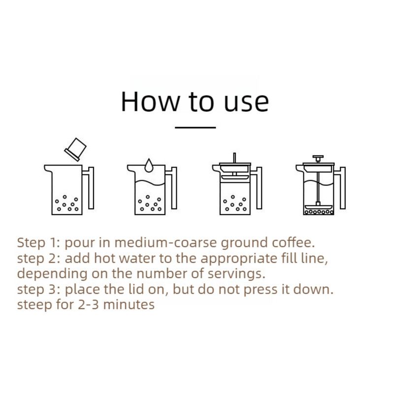 304 Stainless Steel French Press Coffee Maker, Household Hand-Brew Coffee Pot, Includes One Filter – 1500ML