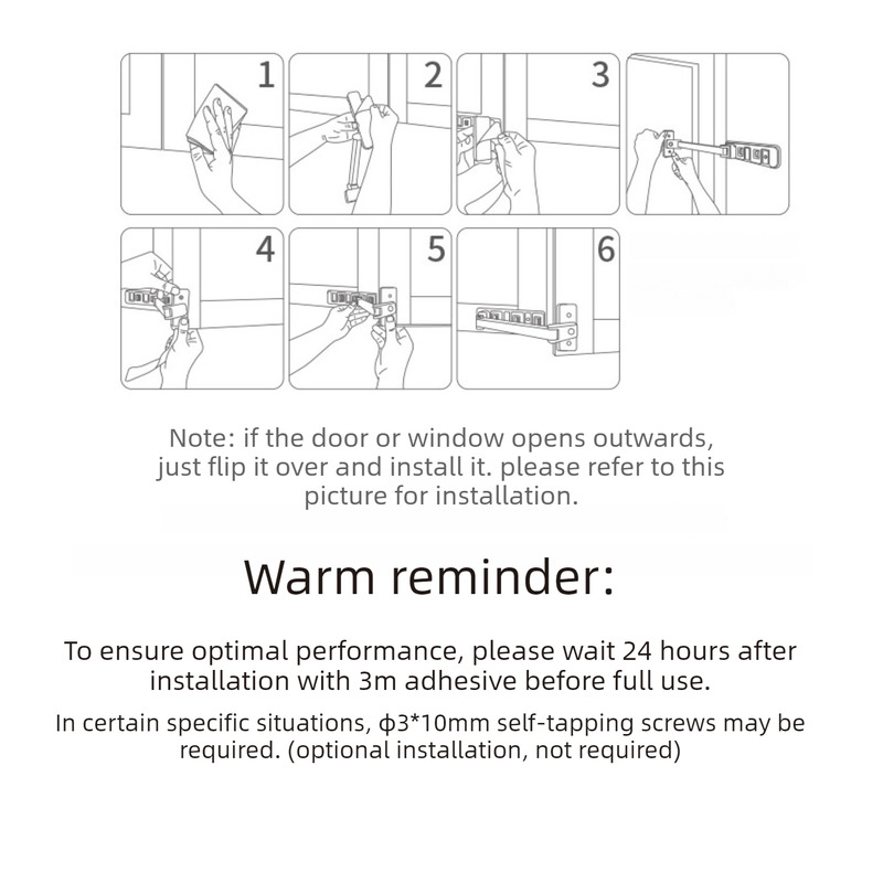 No Drill Self-adhesive Window Stopper, Safety Lock For Inner & Outer Opening Windows, Anti-fall Window Limiter