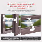 Black - Short - Aluminum Window Limiter, Wind Brace for Casement Window, Safety Window Latch