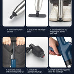 High-Pressure Air Pipe Dredger, Stainless Steel Toilet Plunger, Household Cleaner for Sinks, Floor Drains, and Toilets—Blue