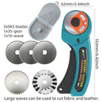 Rotary Cutter, Cutting Rolling Cutter for DIY Crafts—5 Blades (Large Wavy Blades)
