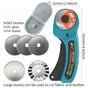 Rotary Cutter, Cutting Rolling Cutter for DIY Crafts—5 Blades (Large Wavy Blades)