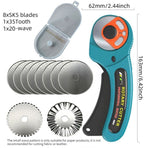 Rotary Cutter, Cutting Rolling Cutter for DIY Crafts—10 Blades (Small Wavy Blades)