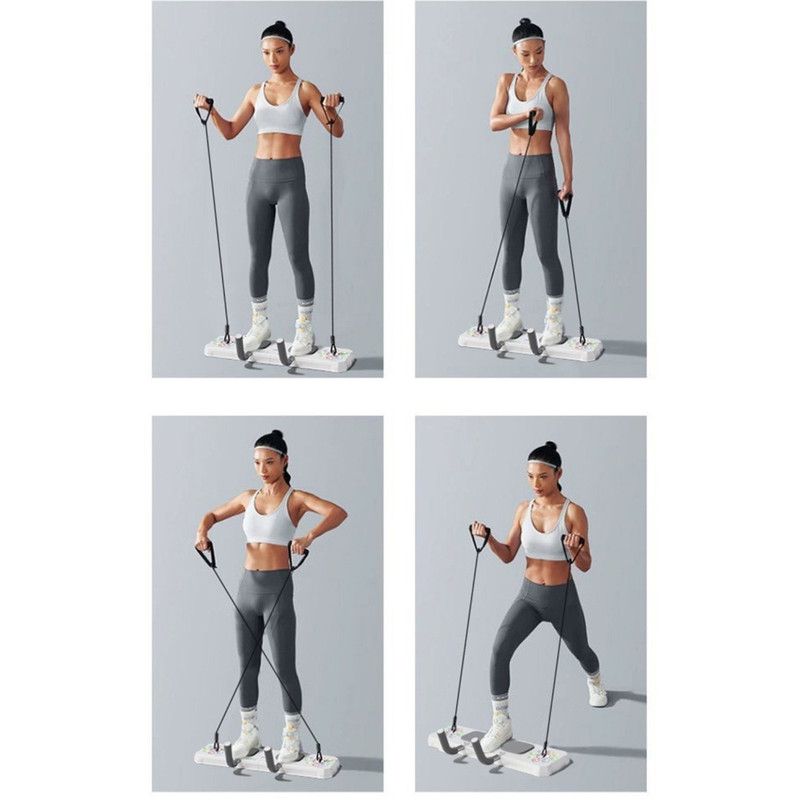 Multifunctional Push-Up Board, Smart Timing & Counting, Home Workout Board with Resistance Bands—White