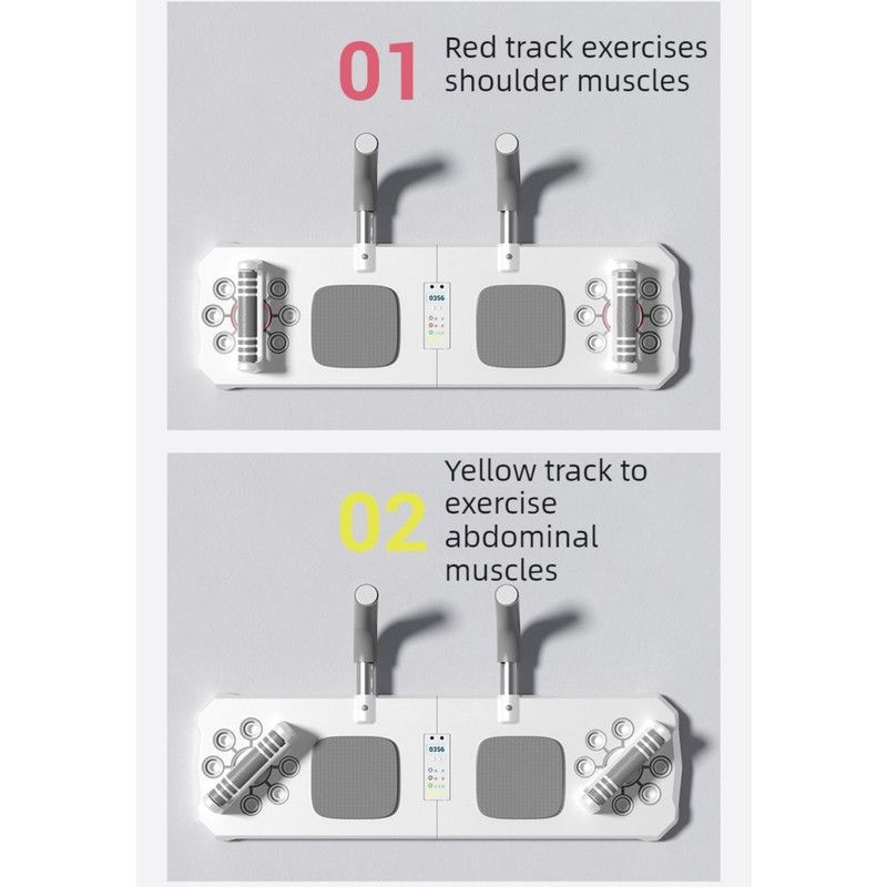 Multifunctional Push-Up Board, Smart Timing & Counting, Home Workout Board with Resistance Bands—White
