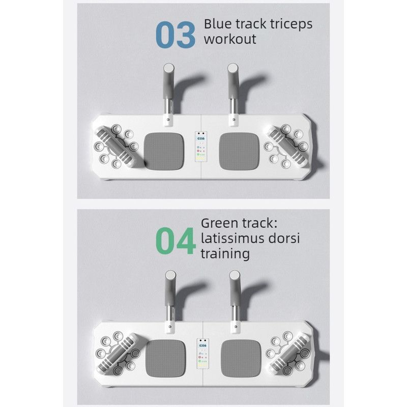 Multifunctional Push-Up Board, Smart Timing & Counting, Home Workout Board with Resistance Bands—White
