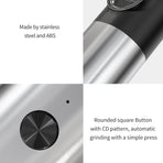 Type-C -Electric Pepper Grinder, 5-level Adjustable Spice Mill With LED Light, Automatic Salt & Pepper Grinder