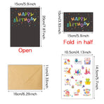 Colorful Happy Birthday Greeting Cards Set, 24Pcs Cards with Envelopes