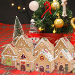 Kraft Paper Christmas House Gift Boxes, 12 Designs Candy Treat Boxes 24 Pcs Set