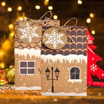 Plain Kraft Christmas House Gift Boxes, 4 Designs Gingerbread House Treat Boxes 24 Pcs Set