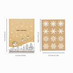Black White Sketch Christmas Kraft Paper Bags, 24Pcs Xmas Treat Gift Bags Set