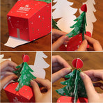3D Christmas Tree Gift Boxes, Christmas Apple Candy Packaging Box Set Includes 10 Boxes & 10 Bells-L