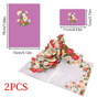 2PCS-Red & White Daisy Bouquet 3D Pop Up Card, Fresh Paper Craft Festival Greeting Message Card