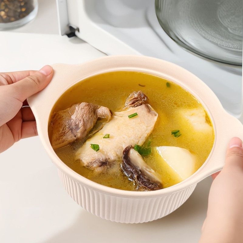 600 mL Food-Grade Silicone Steamer Pot, Single-Serving Cookware for Microwave & Air Fryer—Beige