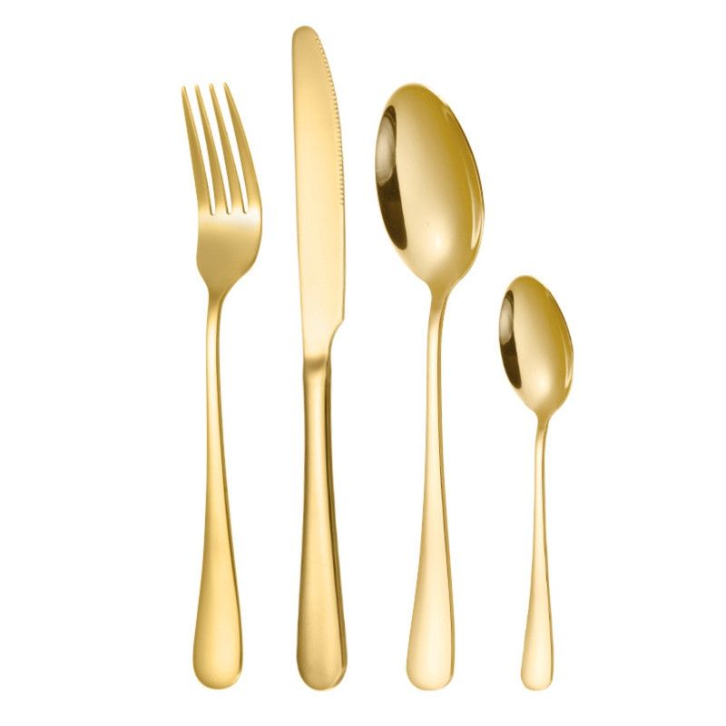 24-Piece Stainless Steel Tableware Set, Mirror-Polished Steak Knife, Fork, and Spoon Cutlery—Silver