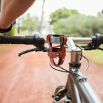 Adjustable Double-Layer PU Leather Bike Cup Holder, Universal Water Bottle Rack for Bicycles, E-bikes—Brown