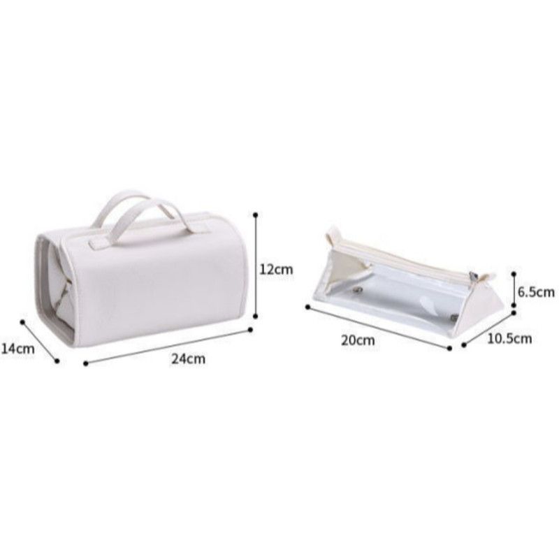 4-in-1 Travel Makeup Bag, Waterproof Foldable Large-Capacity Cosmetic Organizer, Hanging Wash Bag - Black