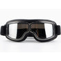 Vintage Harley Motorcycle Riding Goggles, Windproof Eyewear for Electric Bikes & Off-Road—Black Frame, Silver Lenses