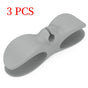 Silicone Cable Winder Organizer 3-Pack, Power Cord Holder, Wall Wire Clip, Data Cable Storage Clamp—Gray