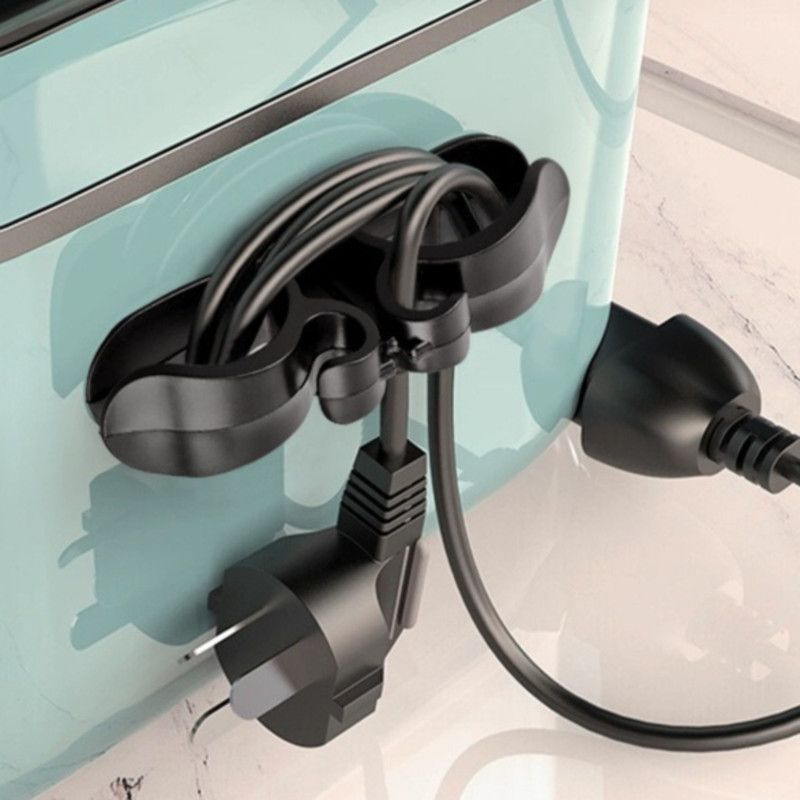 Cord Winder, Home Appliance Plug Holder, No Trace Cable Organizer for Kitchen Desk, 3-Pack—White