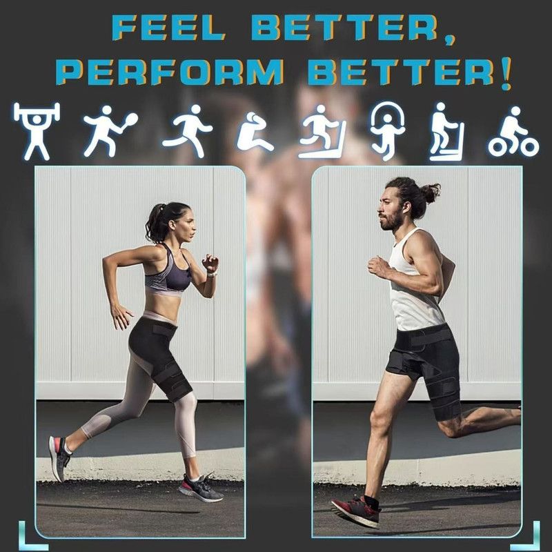Straps Hip Support Brace, Compression Hip & Thigh Wrap, Sports Protector for Running Workout