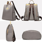 Nylon Anti-Theft Backpack, Large-Capacity Water-Resistant Travel Laptop Bag, Daily Commute Rucksack—Gray