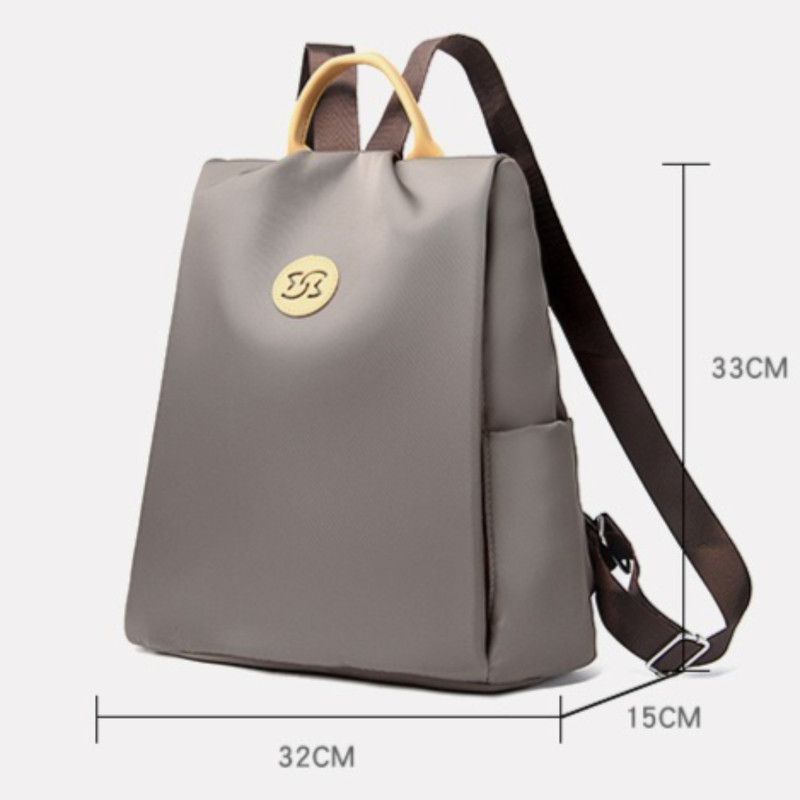 Nylon Anti-Theft Backpack, Large-Capacity Water-Resistant Travel Laptop Bag, Daily Commute Rucksack—Gray