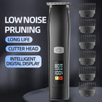Smart Digital Display Hair Clipper, Rechargeable and Washable for Home and Barbershop Use—Silver