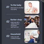 Smart Digital Display Hair Clipper, Rechargeable and Washable for Home and Barbershop Use—Silver