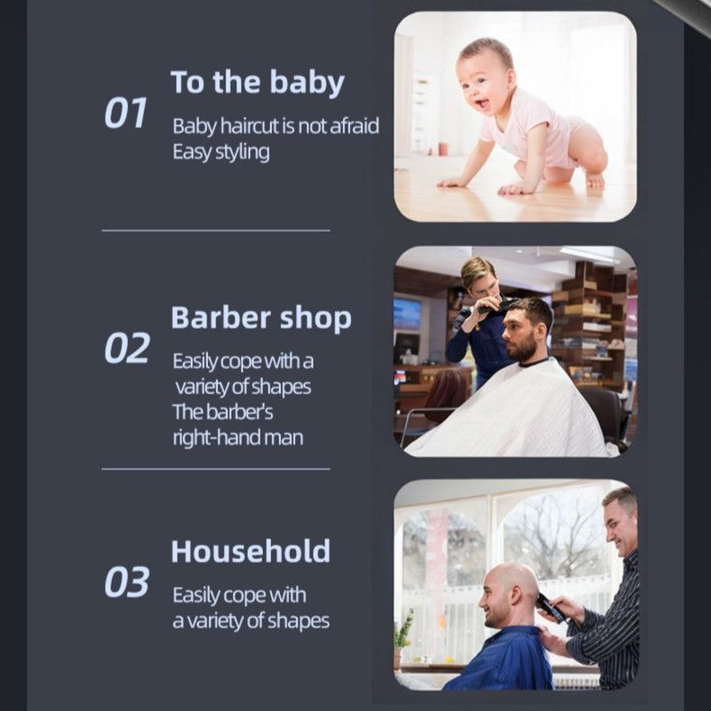 Smart Digital Display Hair Clipper, Rechargeable and Washable for Home and Barbershop Use—Silver