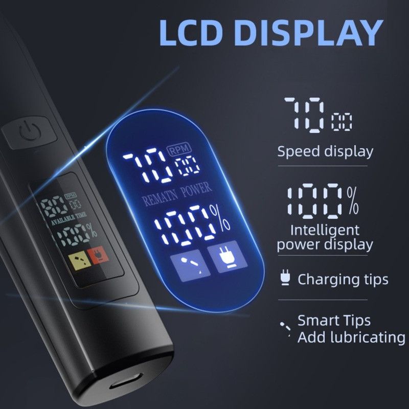 Smart Digital Display Hair Clipper Set, Multiple Attachments, Washable for Home and Barbershop Use—Silver