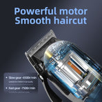 Professional Electric Hair Clippers, USB Rechargeable Hair Trimmer for Adults & Kids—Home Haircuts - White