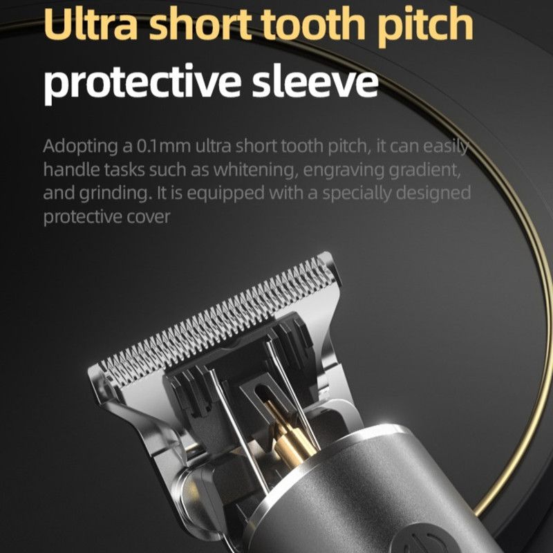Digital Display Hair Clipper, Professional T-Blade Trimmer for Bald Heads & Hair Carving—Black